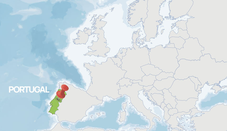 Casinos in Portugal - Europe Map, focus in Portugal